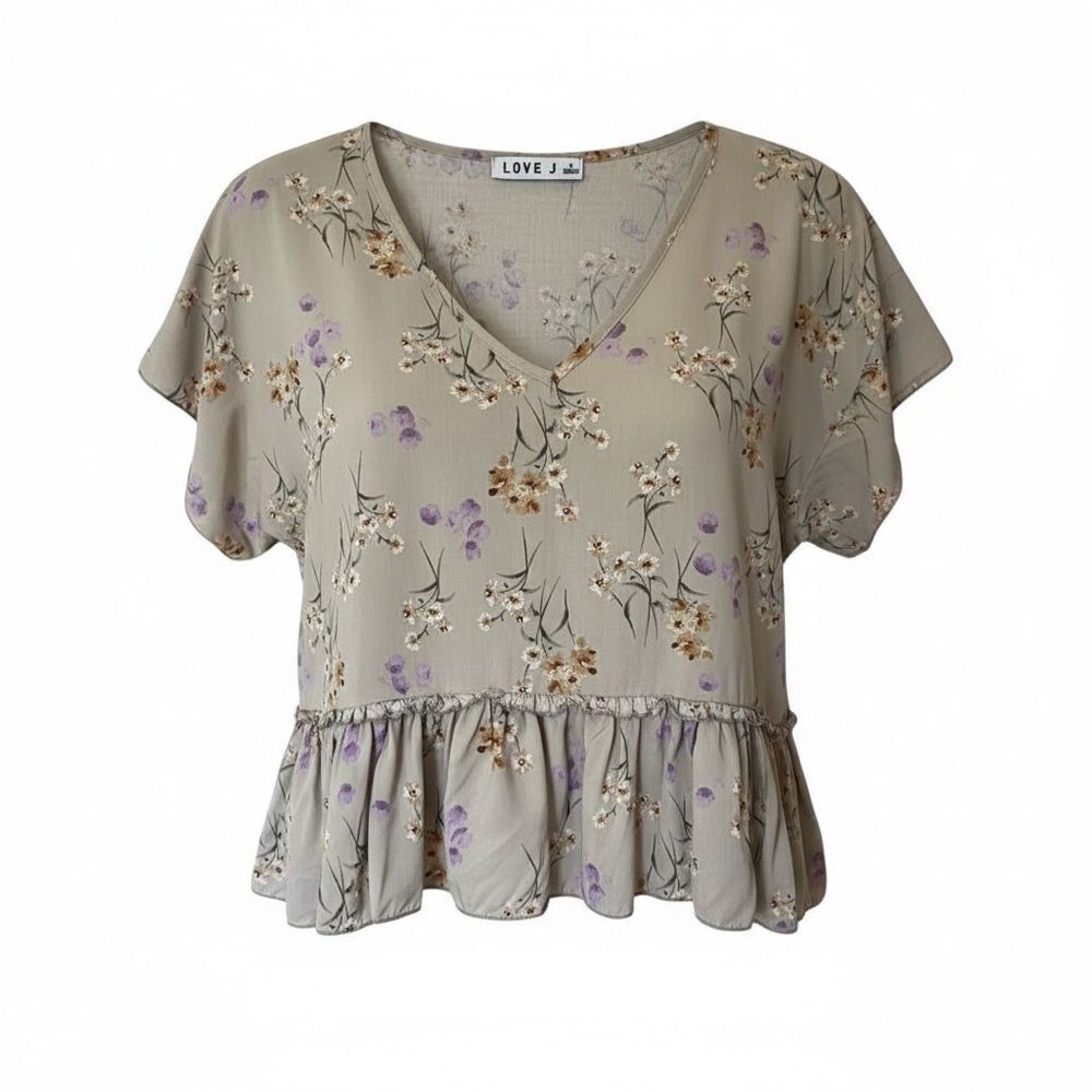 Love J V Neck Lightweight Floral Top